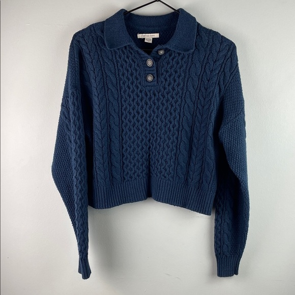 American Eagle Blue Cropped Sweater Size XS - Picture 2 of 7